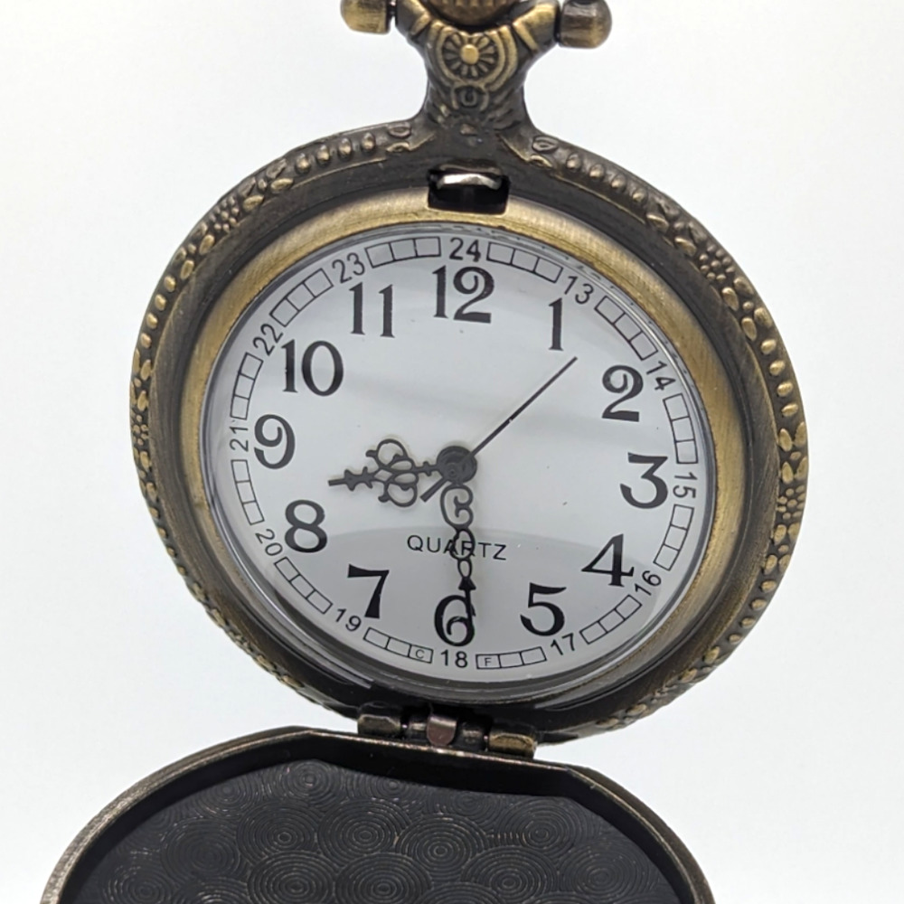 Egyptian Pharaoh Pocket Watch NEW Necklace Bronze Chain Retro Pendant Egypt Gift - Picture 3 of 7